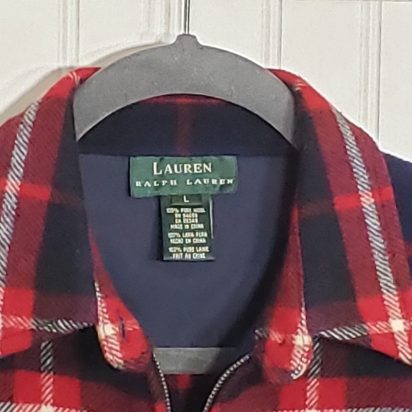 LAUREN RALPH LAUREN Wool 100% Pure Plaid Shacket Jacket Full Zip Large R… - Picture 4 of 16